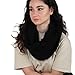 Handmade Black Infinity Scarf Cozy Chunky Knit Acrylic Wrap, Versatile 3-Way Wear, Warm & Stylish Unisex Winter Accessory for Women & Men (Black)