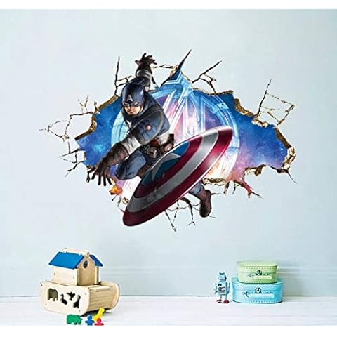 Captain America Marvel Hero Removable Wall Stickers Decal Kids Home Decor Baby Room Boys Girls Nursery Cover