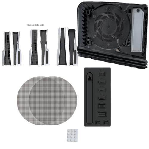 PSS Dust Protection Kit with Cooling Fan Filter & Silicone Port Plugs – Anti-Dust Cover Compatible with PlayStation 5/ PS5 Pro, PS5 Slim, PS5 Disc & Digital Edition Console Dust Proof Kit - (2x Fan Filter, 9x Silicone Plugs, 12x Mano Gel)