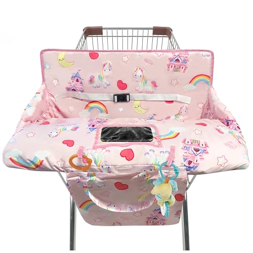 Image of Shopping Cart Cover for Baby,2-in-1 High Chair Cover with Portable Cloth Bag,Cart Seat Pad for Babies Grocery Cushion Cover Restaurant,Suitable for All Supermarkets