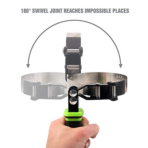 Oemtools 87116 4-In-1 Swivel Oil Filter Wrench, Oil Filter Wrench Set Heavy Duty, Fits Filters Sized 2-3/8" To 4-3/8" In Diameter, Green And Black #TOP3