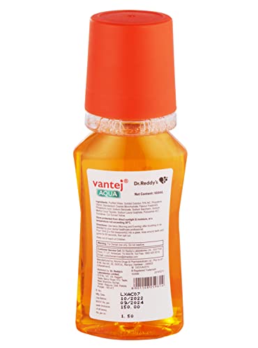 Vantej Dr Reddy's Aqua | Advanced Protection Mouthwash for Sensitive teeth | Rapid sensitivity pain relief in 3 days | Zero Alcohol | with Fresh Mint Flavour | 100 ml x Pack of 2