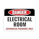1PC Electrical Room Sign, 14 x 10 Inches - Aluminum - Electric Room Signage For Doors - Authorized Personnel Only