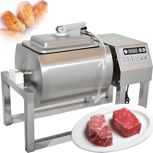 36LB Vacuum Tumbler Machine - Commercial Stainless Steel Meat Mixer, 3 Speed for Poultry, Seafood & Vegetables - Ideal for Marinading and Flavor Infusion