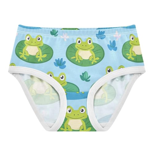 Wusikd Cute Frog Girls' Underwear Cotton Lily Pad Girls Briefs Soft Toddler Underwear 2T