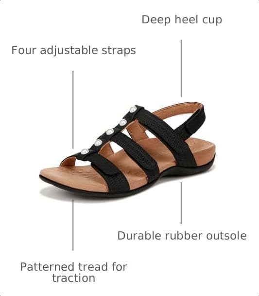 Image of Vionic Women's Women's Rest Amber Backstrap Sandal - Ladies Adjustable Walking Sandals with Concealed Orthotic Arch Support