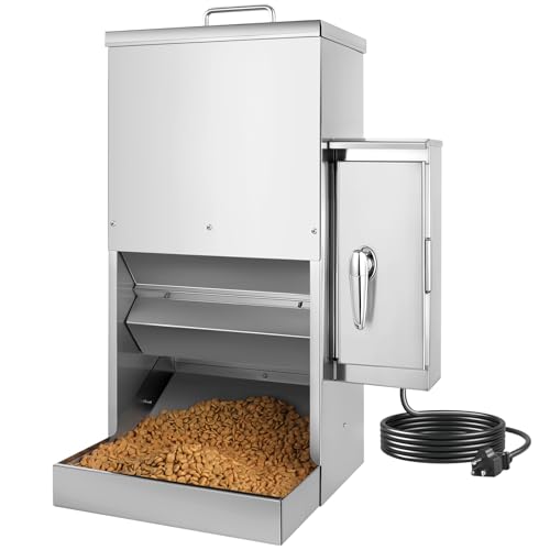 PiCOOP 16.1L Dog Automatic Feeder for Large Pet Stainless Steel Dog Feeder with Timer, Wall-Mountable, Rodent-Proof, Extra-Large Tray for Large Pet