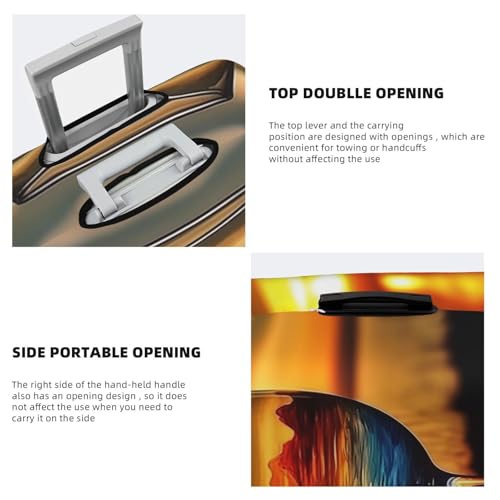 Elastic Travel Luggage Cover for Suitcase Tsa Approved Stretch Scratch-Resistant Suitcase Protector Cover Washable Sunset Wine Glass Baggage Covers Fits 18-32 Inch Luggage Case4