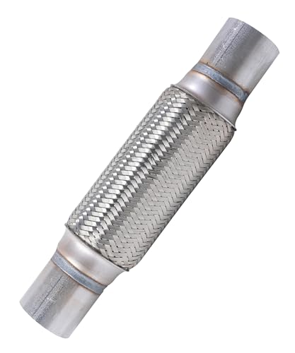 UNLRAE Flex Pipe Heavy Duty Exhaust Flex Pipe Car Accessories Stainless Steel Flexible Exhaust Pipes Universal Muffler Tube Automotive Replacement Suitable for Most Cars Trucks (1.75x8/12)