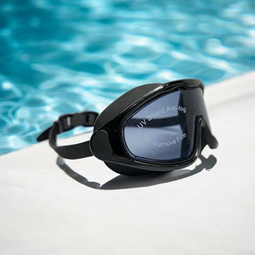 Image of Protoner Kids Swimming Goggles with Wide Lens, Adjustable Straps,(Black)