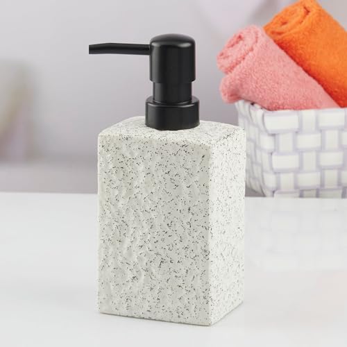 Image of SaSaSa Ceramic Soap Dispenser for Bathroom handwash, refillable Pump Bottle for Kitchen Hand wash Basin, Set of 2, White (11003)