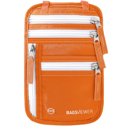 BAGSVIEWER Neck Wallet, RFID Blocking Passport Holder for Travel, Waterproof and Slim Pouch with...