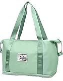 NIKMAY CREATION Aspire Unisex Expandable Waterproof Travel Duffle Weekender Bag with Dry and Wet Separate Compartments Sports-Gym-Tote-Shoulder Bag (Green)