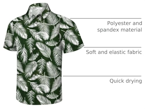 Image of Hawaiian Shirt for Men Tropical Shirts Summer Beach Button Down Short Sleeve Luau Aloha Floral Cruise Vacation Outfit 2026