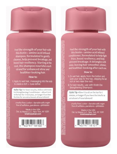 Image of Kristin Ess Biotin Shampoo and Conditioner Set for Women - Sulfate Free + Color Safe - Volume + Thickening - Deep Repair - Thinning Hair + Hair Loss - Promotes Healthy Hair Growth + Anti-Breakage