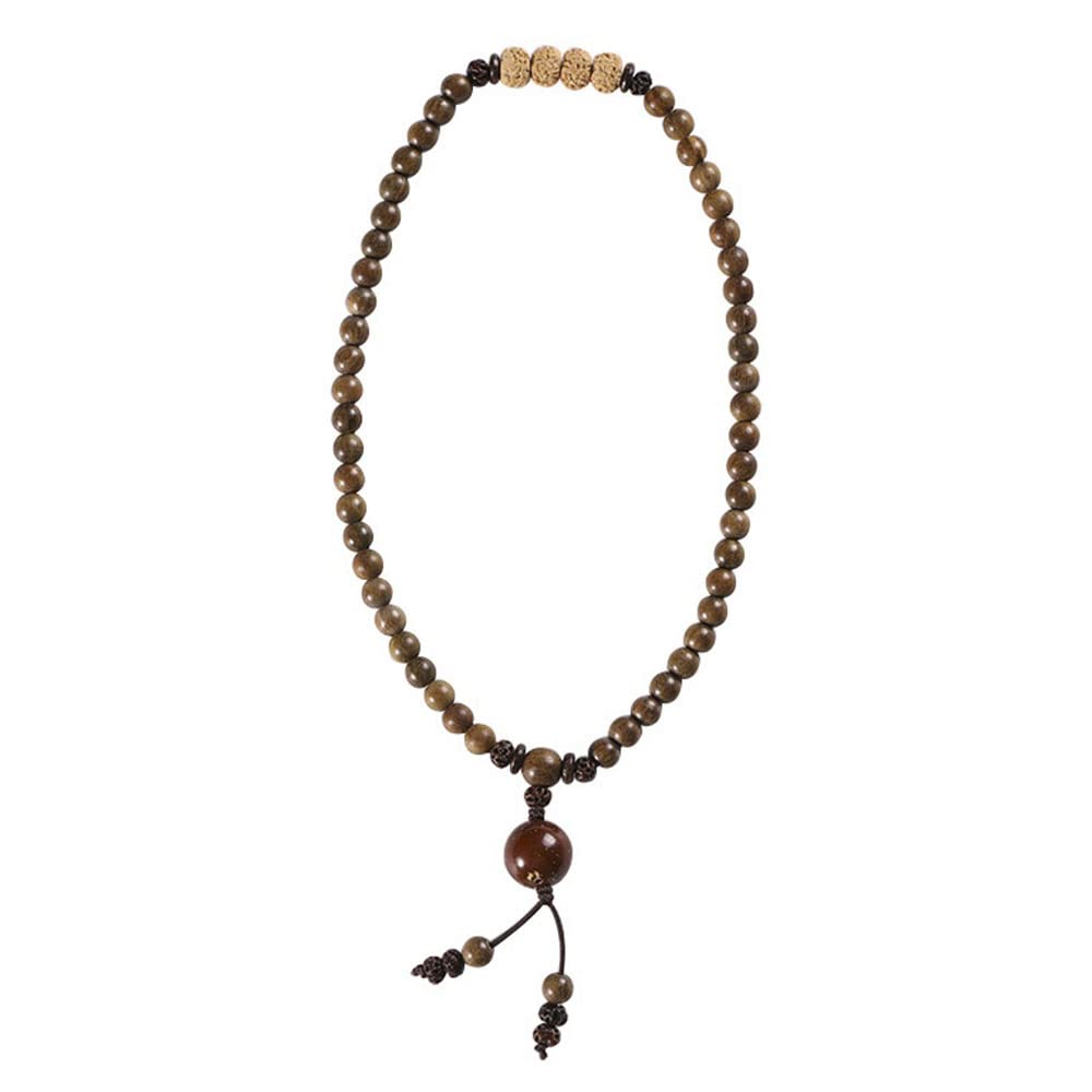 Braccialetto di Perline di Preghiera, Perline di Preghiera buddiste, Braccialetto Unisex Intagliato in Legno di Sandalo Verde, Braccialetto di Perline di Buddha Mala for Lo Yoga