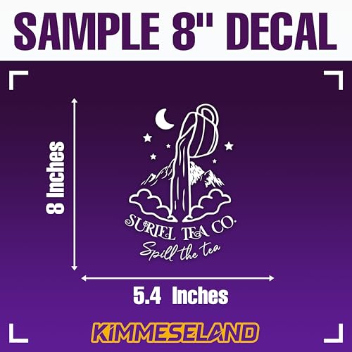 Image of Suriel Tea Co. Spill The Tea Car Decal ACOTAR Mirror Decals Symbol Car Accessories Book Lover Gifts Reaing Lover Funny Vinyl Waterproof 8 Inches Bumper Decal Gifts for Mom Dad Friend Coworker