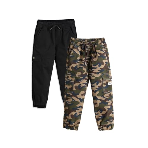Image of Amazon Brand - Symbol Boy's Cotton Cargo Jogger | Elasticated Waistband and Cuff | Stretchable | Age 2-14 Years