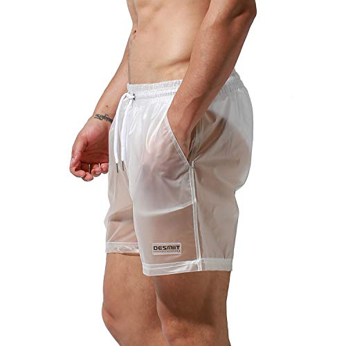 Men's Solid Transparent Fashion Rain Travel Clothing PU Shorts Board Shorts2