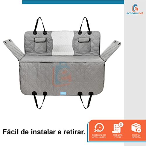 Capa Protetora de Banco Traseiro Impermeável Carro Luxo Cães e Gatos Pet Premium