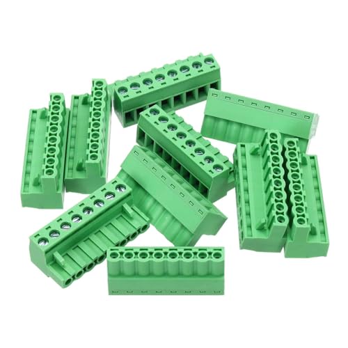 MECCANIXITY 10PCS 4-Pin PCB Mount Screw Terminal Block Connectors 5.08mm/0.2inch Pitch Circuit Board Connectors for Home Appliances, Industrial Projects