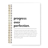 JOQUXI Progress Over Perfection Spiral Notebook 5.5x8.3 Inch
