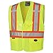 PIONEER Safety Vest for Men ? Hi Vis Reflective Solid Neon, 8 Pockets, Zipper, Adjustable for Construction, Traffic, Survey Work ? Multiple Colors, Yellow/Green/Black, Large/X-Large (V1020161U-L/XL)