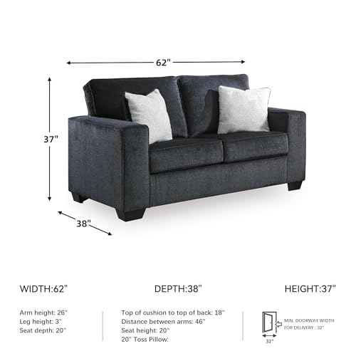 Image of Signature Design by Ashley Altari Small Loveseat, 62-in Couch, Slate Gray