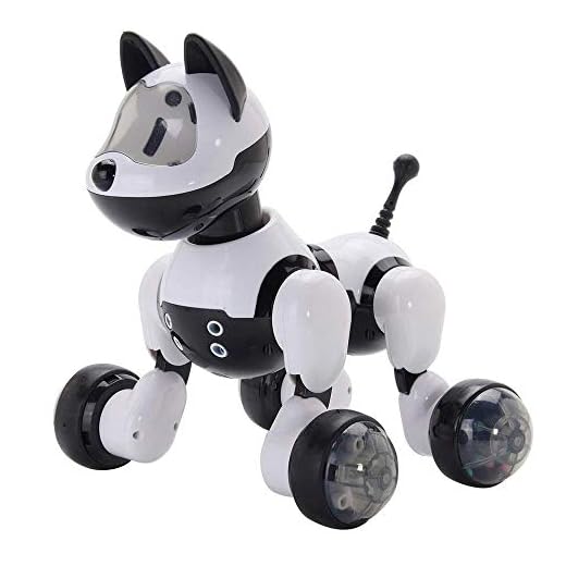 LMGKS Robot byggstenar set intelligent elektronisk husdjursrobot hund barn promenad valp actionleksaker barngåva 23 x 20 x 23 cm pedagogiska byggleksaker för pojkar och flickor (färg: Vit, storlek: 23 x 20 x 23 cm)