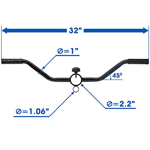 Yes4All Lat Blaster Bar for Weight Training Workout – Fits 1 inch Standard and 2 inch Olympic Bars – Support up to 300 lbs – T Bar Row Handle (Black)