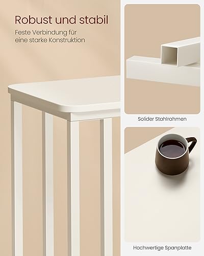VASAGLE Beistelltisch, C-Form, mit Rollen, Metallgestell, 50x35x60 cm – Ansicht 6