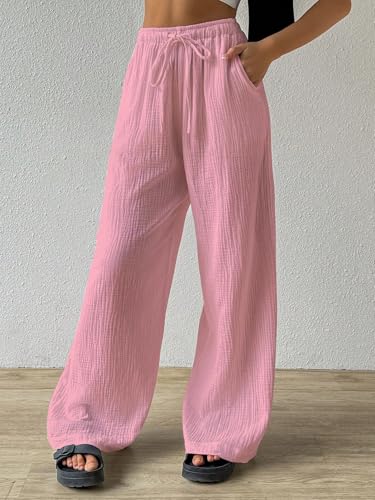 Image of Shasmi Women's Trousers | Wide Leg Casual Pants Featuring a Relaxed Silhouette | Secure fit for All-Day wear | Convenient Side Pockets | Straight-Leg Cut | Elegant Design | Premium (157)