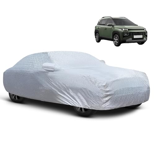 Image of Autofy Car Cover Waterproof SilverShield for Hyundai Exter [Year 2023 Onwards] - Exter Car Cover Dust & UV Protection Bolero Car Body Cover with Mirror Pocket Soft Cotton Lining