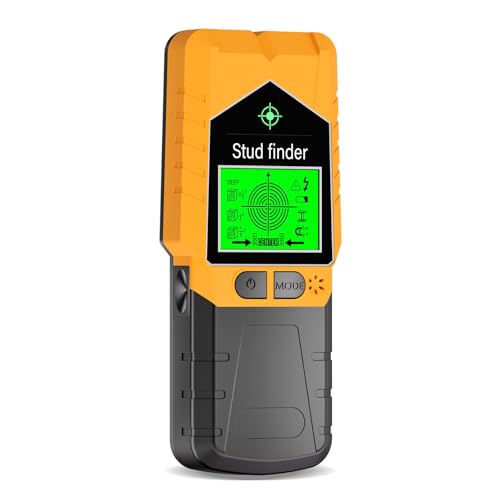 VETOUCH 6 in 1 Stud Finder Wall Scanner, Electronic Stud Detector with LCD Display & Sound Alarm, Magnetic Stud Sensor for Wood, Metal, AC Wire, Pipe Detection in Walls, Ceilings, Floors-Orange