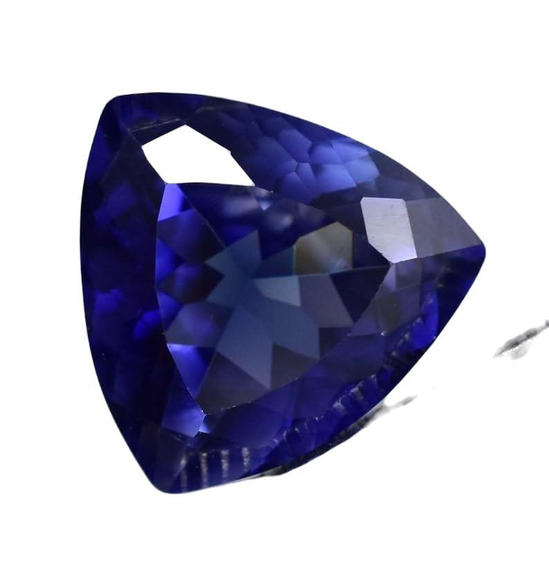 Saphir bleu véritable en trillion de 16x16mm pour pendentif et collier DIY