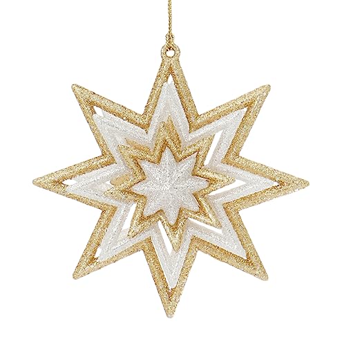 Acrylic Gold and Silver Sunflower and Snowflake Ornaments, 6 Assorted