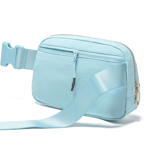 gitus gifts for 7 8 9 10 11 year old girls belt bag fanny pack crossbody bags with initial letter patch birthday gifts for daughter sister friends teen girls icing blue-a