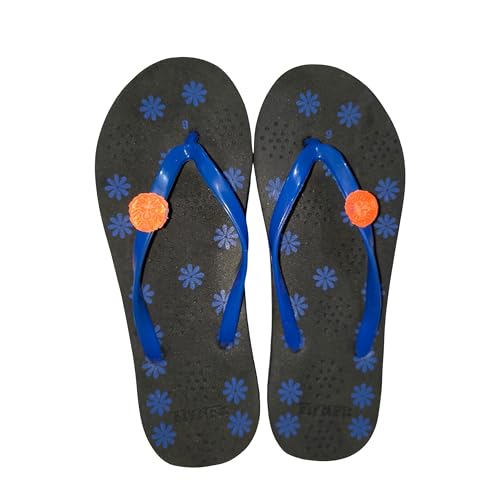 Image of Women's Flip Flops, Red Color,Floral Print, Casual Slippers