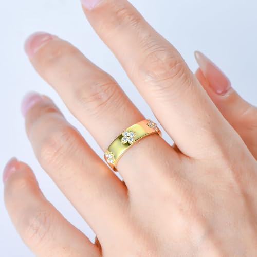 Clover Moissanite Wedding Band D Color VVS1 Clarity 925 Sterling Silver 18K Gold Plated Four Leaf Rings for Women or Men Anniversary Promise Bridal Jewelry Gifts2