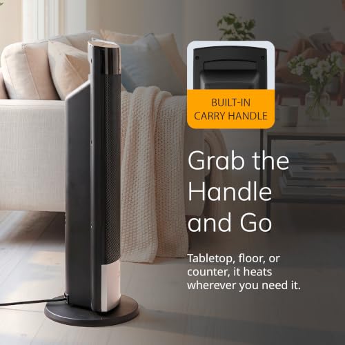 Lasko 18" Ellipse Ceramic Tower Space Heater - Remote - Black - CT18950 - image 6