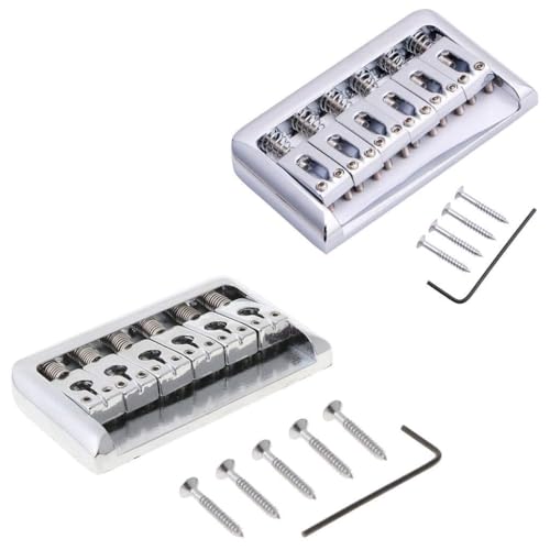 YUXITA Chitarra elettrica Hardtail Top Load Bridge 6 String Fixed Hard Tail Parts