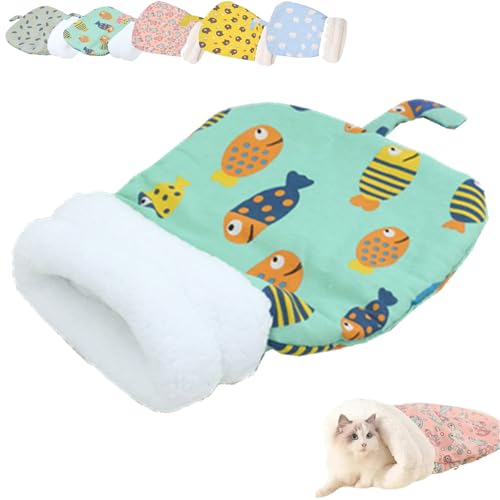 Sacco a pelo morbido per gatti e cani, cuccia portatile e calda per gatti e cani di piccola taglia, per interni, tutte le stagioni, universale, lavabile (Clownfish,35×45 cm)