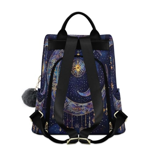 Image of ALAZA Astrology Mystical Bohemian Moon Stars Boho Trips Hiking Camping Rucksack Pack for Women