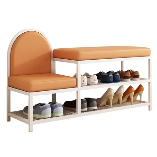 Banc de rangement en similicuir et métal au design moderne et épuré