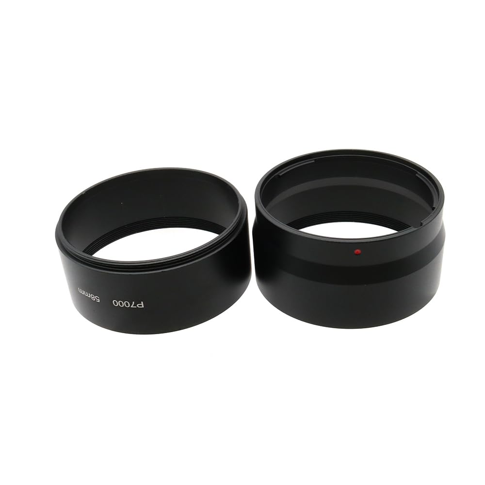 Tubo adaptador de lente de 58 mm, tubo adaptador de filtro para cámara Nikon Coolpix P7100, color negro