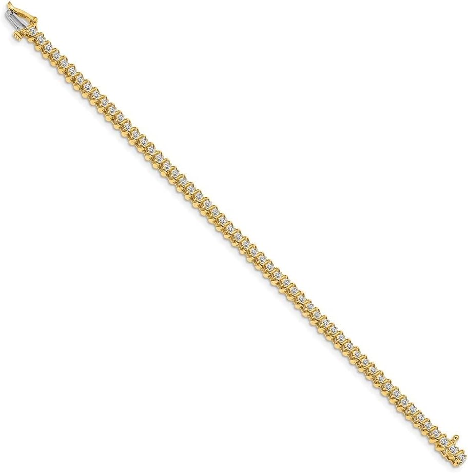Diamond2Deal 14k Yellow Gold 0.94Ct Lab Grown Diamond Tennis Bracelet VS-SI Clarity, G-H Color