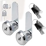 【El Paquete Incluye】 2 paquetes de cerraduras de leva de aleación de zinc cromada de alta calidad, cada cerradura contiene 2 cuerpos de cerradura principales, 2 tuercas hexagonales, 4 llaves iguales, 2 tornillos de fijación; soporte de llave Utilizar en cualquier ángulo, abrir la cerradura a 90 grados, sin mantener la llave, puede sacar la llave al bloquear y desbloquear.