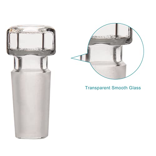 Stonylab Glass Hex Head Hollow Glass Stopper, Hexagonal Head Glass Hollow Stopper For 14/20 Outer Joint Glass With Closed Bottom (5 Packs) #TOP1