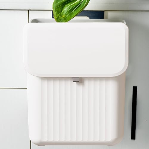 Melldrry Pattumiera Cucina | 9L Pattumiera Sottolavello | Sospesa con Coperchio Compostiera da Cucina | Secchio Spazzatura per rifiuti differenziati, Salvaspazio per Camper e Bagno