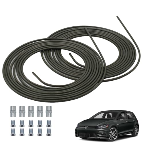 ANEELV 2 tubi del freno da 5 m, Ø 4,75 mm, set con 10 raccordi e 5 connettori M10 x 1, DIN 74234, bordatura F, adatto per auto, moto